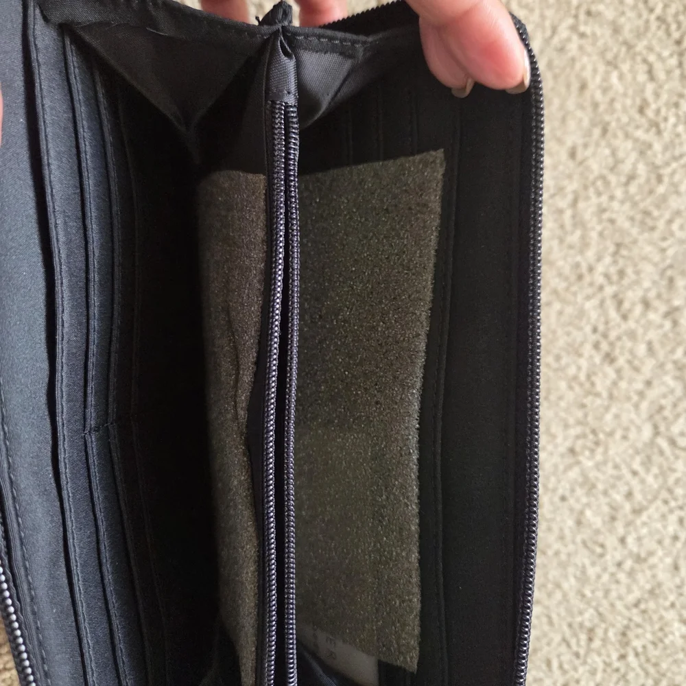 Black Leather Wallet with Logo Accent - Picture 2 of 3
